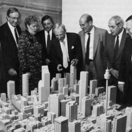 Members of the Central Sydney Planning Committee with the City Model, Town Hall, George Street Sydney, 1991