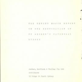 Draft Second Major Report on the Restoration of St Andrews Cathedral, 1979