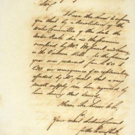 Letter - Advice of reduction of rent for Victoria Mills, 1853