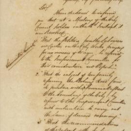 Letter - Several items are referred to Improvement Committee 1852
