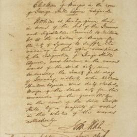 Letter - William Thurlow elected as Mayor in the room of George Hill resigned, 1852