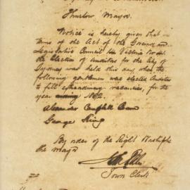 Letter - Newspapers notified of two Auditors elected for the year 1852, 1851