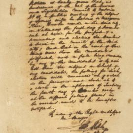 Letter - Public meeting to nominate and elect six Members of Sydney Council 1851