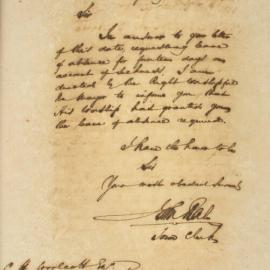 Letter - Assistant to the Town Clerk granted fourteen days sick leave, 1851