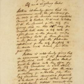Letter - Notification of City Rate and Lighting Rate for the year 1851, 1851