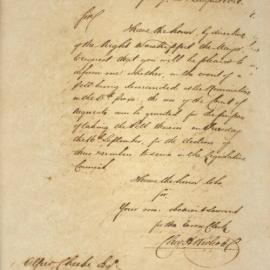 Letter - Court of Requests needed for a poll for Legislative Council Members, 1851