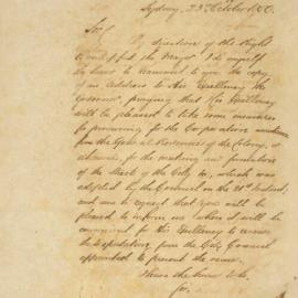 Letter - Request for assistance for the making of the streets of the City, 1850