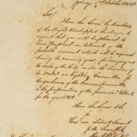 Letter - Request for estimate required by Mayor's committee for 1851, 1850