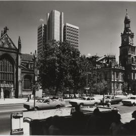 St Andrews Cathedral, Sydney Town Hall and Town Hall House, circa 1977