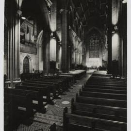 Interior aisle of St Andrews Cathedral, Sydney, no date