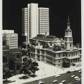 Model of Town Hall House from George Street Sydney, circa 1973