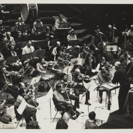 Orchestra playing in Centennial Hall, Sydney Town Hall, circa 1973