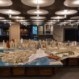 Full city model in situ at Town Hall House, Kent Street Sydney, 2023