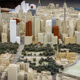 A portion of the city model looking west over the city, 2023