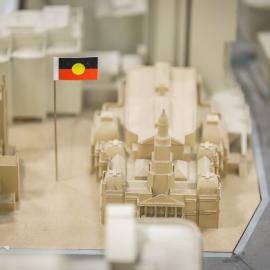 A portion of the city model showing Sydney Town Hall and St Andrews Cathedral, 2023