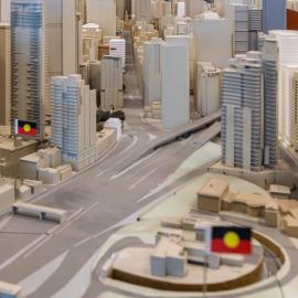 A portion of the city model showing the roads from the Sydney Harbour Bridge, 2023