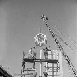 Seiko Clock installation, Alfred Street Circular Quay, 1971