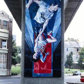 Person to Person no. 2, Woolloomooloo Mural, Eastern Suburbs Railway pylon Woolloomooloo, 1984