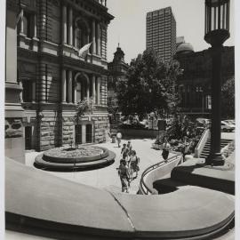 Sydney Square, looking north toward the Queen Victoria Building, circa 1977