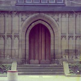 Wooden doors, St Andrews Cathedral roof restoration, 1981