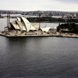 Sydney Opera House under construction from Circular Quay west Sydney, circa 1965-1967
