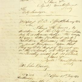 Letter - Confirmation of appointment regarding street paving, 1854