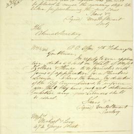 Letter - Request to remove gravel from outer Domain for street repairs, 1854