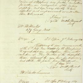 Letter - Report on plan for enclosing Tank Stream, 1854