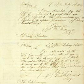 Letter - Request to expedite proceedings for possession of Soldier's Point Wharf, 1854