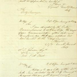 Letter - Supply of Johnson's address to Chief Engineer, 1854