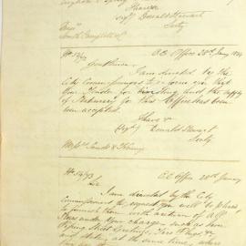 Letter - Request for details of all City Surveyor's stores, 1854