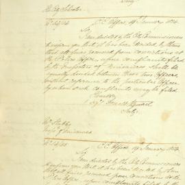 Letter - Request for equal division of fines for Police Office convictions, 1854