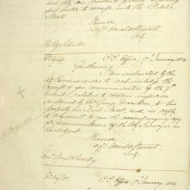 Letter - Advice of non-approval of Burton's invoice for McLerie's residence, 1854