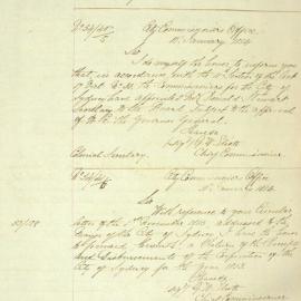 Letter - Advice of appointment of Stewart as Secretary to Board of Commissioners, 1854