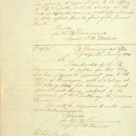 Letter - Advice of appointment of Bailiff as Messenger, 1854