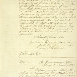 Letter - Request for advice on lease of King Street premises, 1854