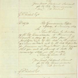 Letter - Advice to apply to City Treasurer for payment of account, 1854