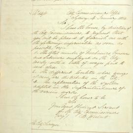 Letter - Request for preparation of form of Rate Notice, 1854