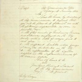 Letter - Request for preparation of form of Rate Notice, 1854