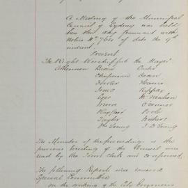 Minutes of Council - Meeting no. 0797, 12 Feb 1884 [Municipal Council of Sydney]