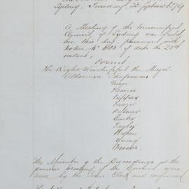 Minutes of Council - Meeting no. 0708, 23 Sep 1879 [Municipal Council of Sydney]