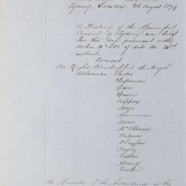 Minutes of Council - Meeting no. 0706, 26 Aug 1879 [Municipal Council of Sydney]