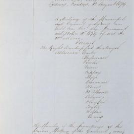 Minutes of Council - Meeting no. 0703, 01 Aug 1879 [Municipal Council of Sydney]