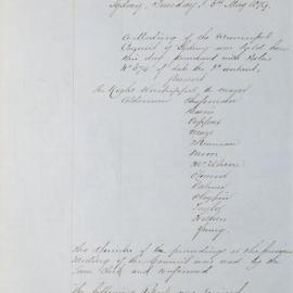 Minutes of Council - Meeting no. 0697, 06 May 1879 [Municipal Council of Sydney]