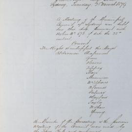 Minutes of Council - Meeting no. 0695, 25 Mar 1879 [Municipal Council of Sydney]