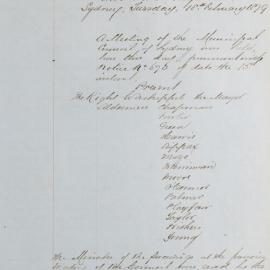 Minutes of Council - Meeting no. 0692, 18 Feb 1879 [Municipal Council of Sydney]