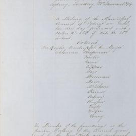 Minutes of Council - Meeting no. 0689, 21 Jan 1879 [Municipal Council of Sydney]