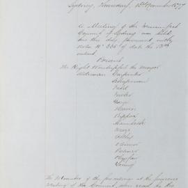 Minutes of Council - Meeting no. 0655, 15 Nov 1877 [Municipal Council of Sydney]