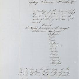 Minutes of Council - Meeting no. 0654, 30 Oct 1877 [Municipal Council of Sydney]