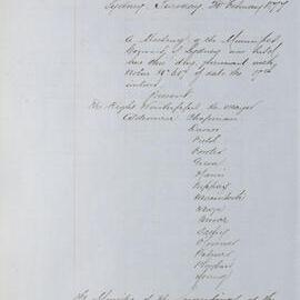 Minutes of Council - Meeting no. 0637, 20 Feb 1877 [Municipal Council of Sydney]